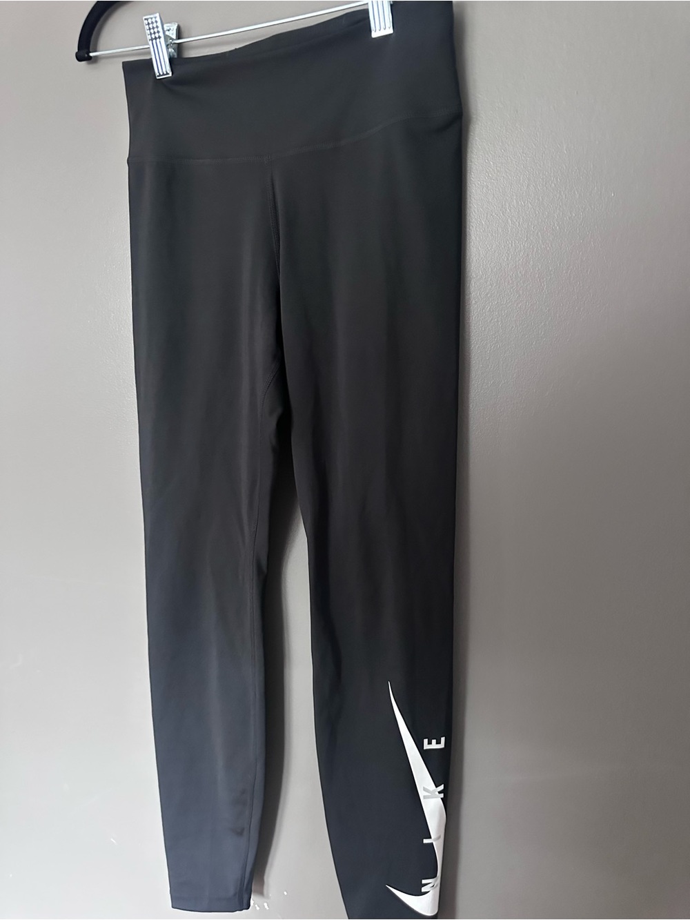 Nike Black Leggings with White Swoosh Detail